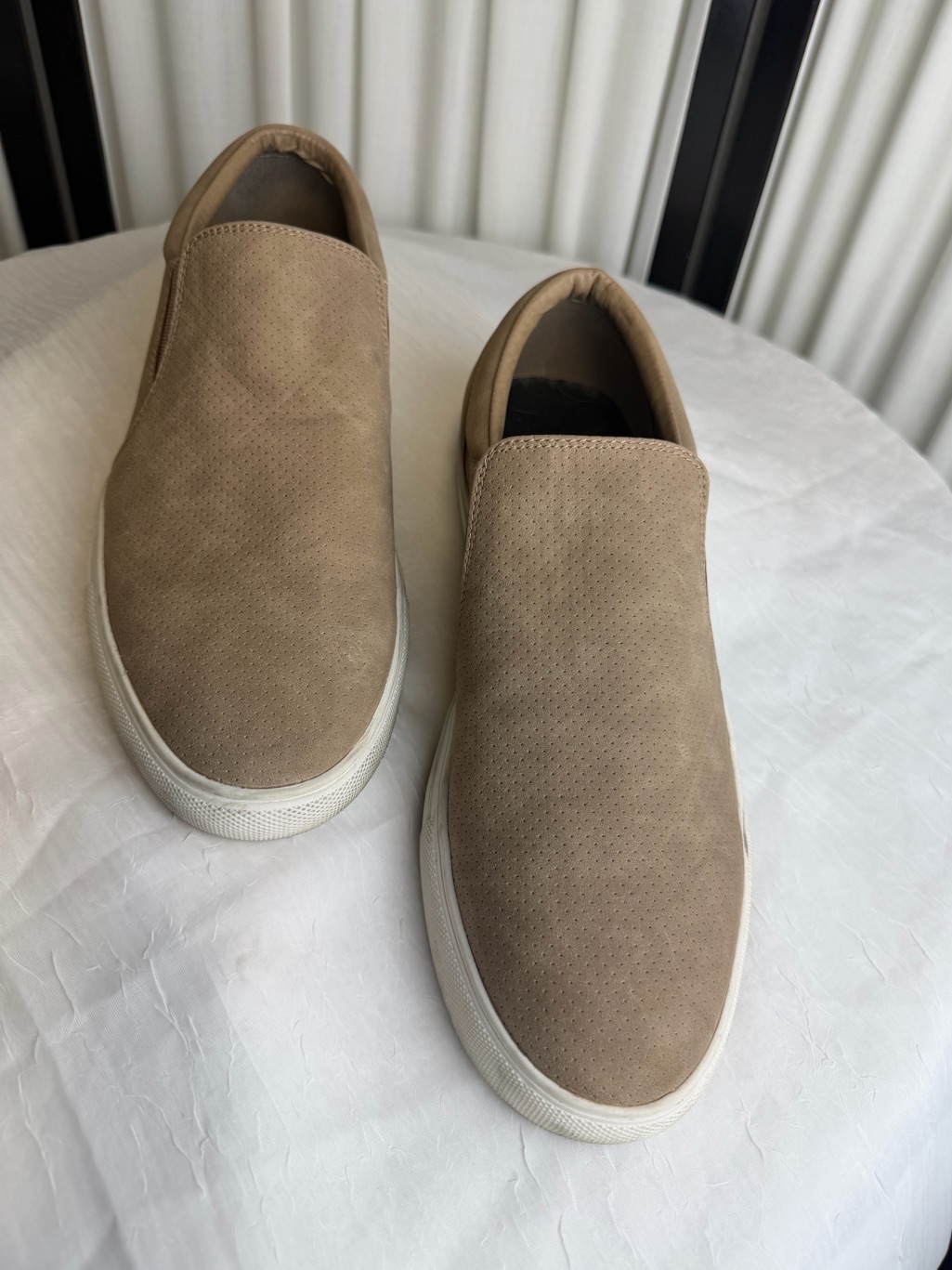 Alfani Men's Slip-On Suede Loafers - Beige Sz 10